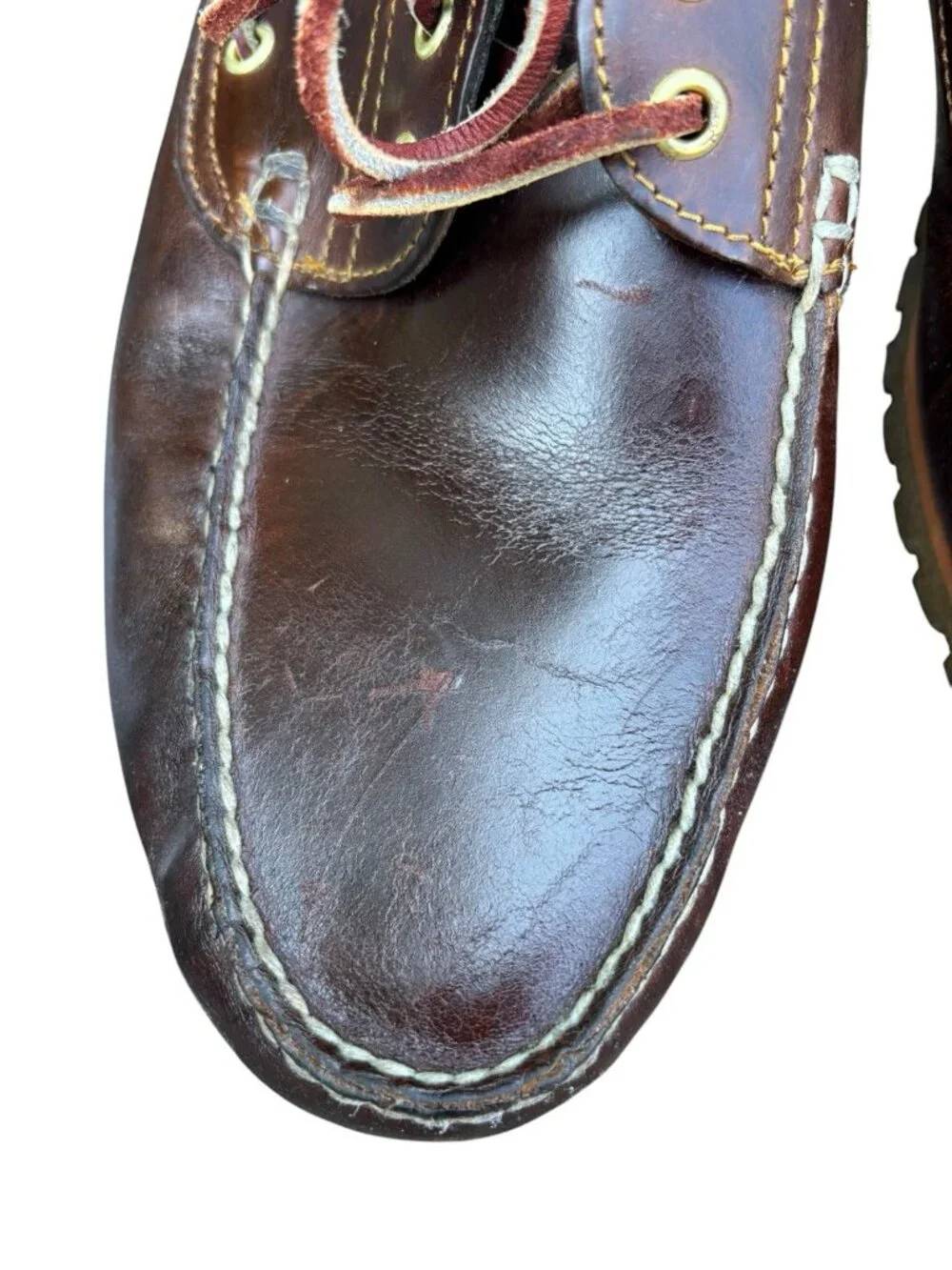 Timberland Shoes Mens 15 W Leather 3-Eye Lug Handsewn Boat  Burgundy Heritage